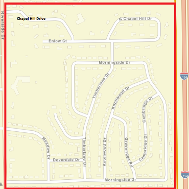 A street map of the missed Republic Services recycling pickup area for Friday, Oct. 14.