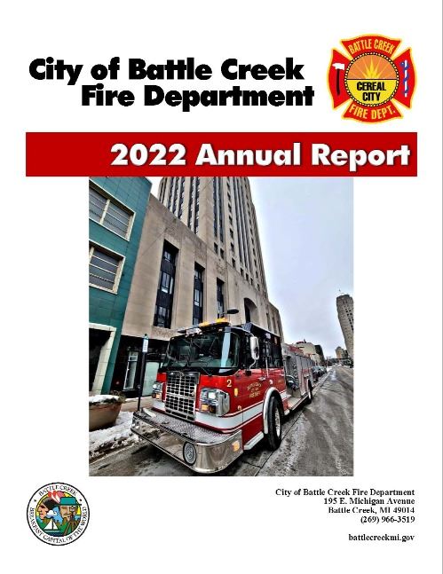 Cover of Battle Creek Fire Department 2022 annual report.