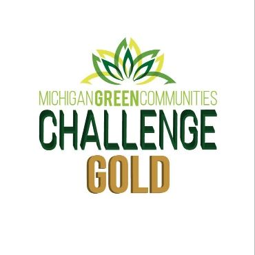 The Michigan Green Communities Challenge gold logo.