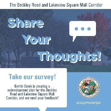 Graphic with image of Beckley Road area promoting survey linked in post.