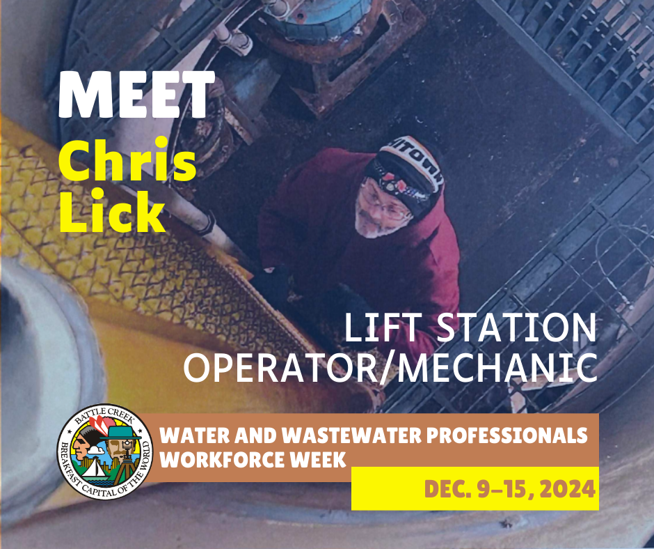 Water and Wastewater Professionals Workforce Week Employee Spotlight on Chris Lick, with photo