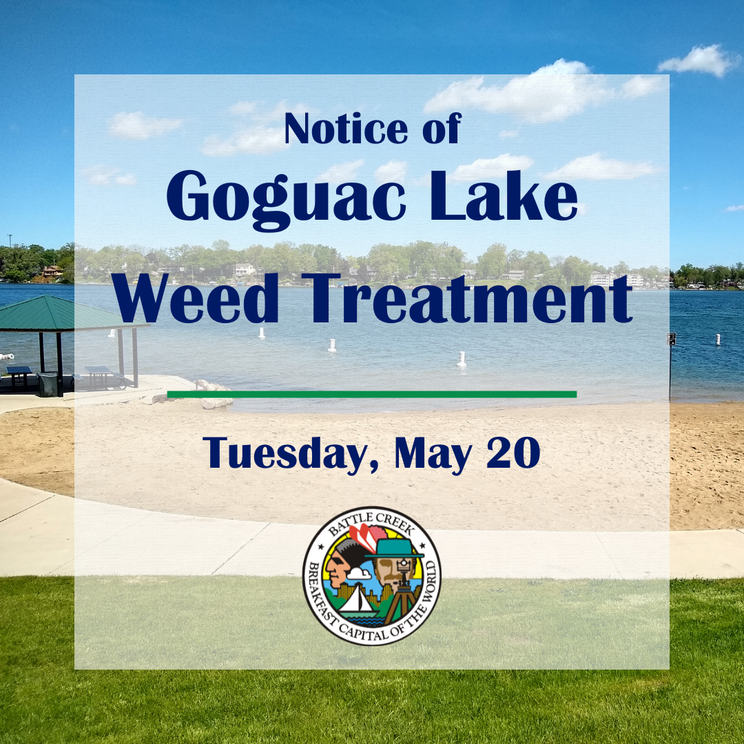 Goguac Lake Weed Treatment Notice for Tuesday, May 20, 2025