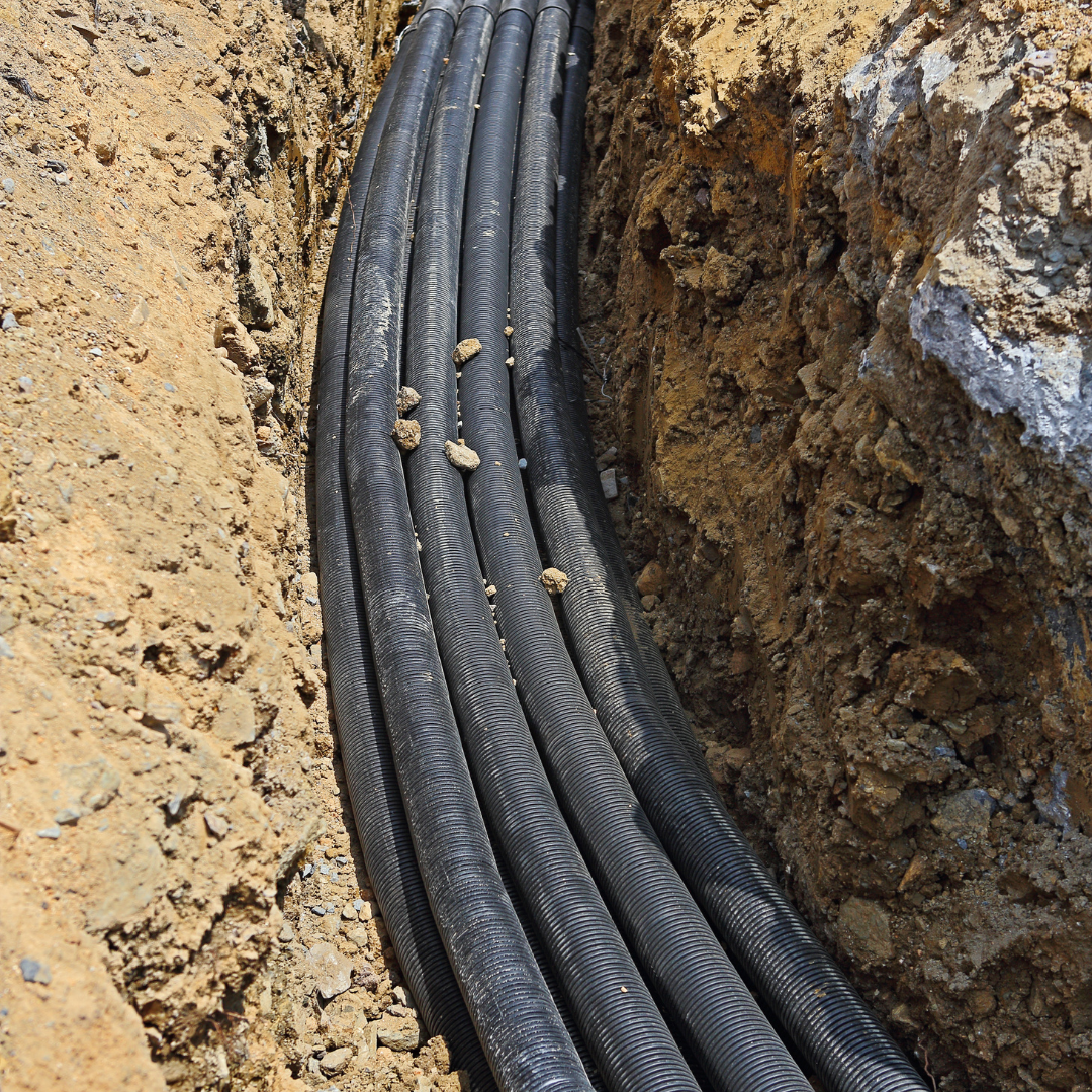 Step 3 - an image of conduit pipes for laying fiber.