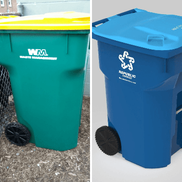 Waste Management and Republic recycling carts